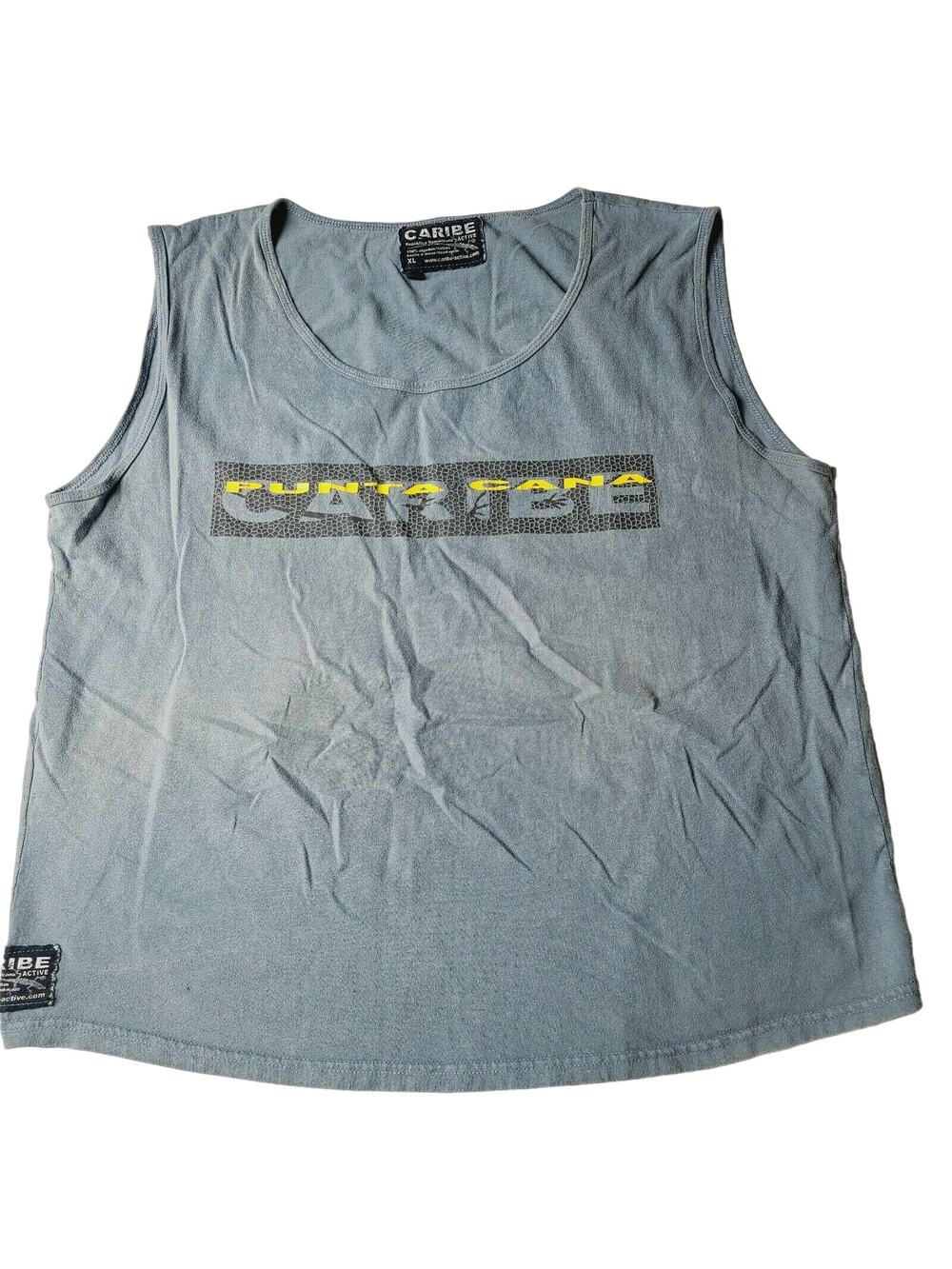 Caribe Active Tank Top Lizard Beach T-Shirt XL Dominican Republic Punta Cana